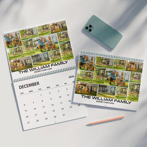 Family Photo Collage Wall Calendar 2026 | Personalized Photo Wall Calendar 2026 | Custom Photo Calendar | Gift For Family, Parent 683129