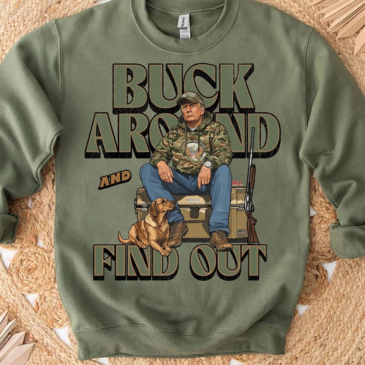 Trump Camo Hunting Shirt, Buck Around and Find Out Republican Outdoorsy Fishing Shirt Bright T1704 - GOP