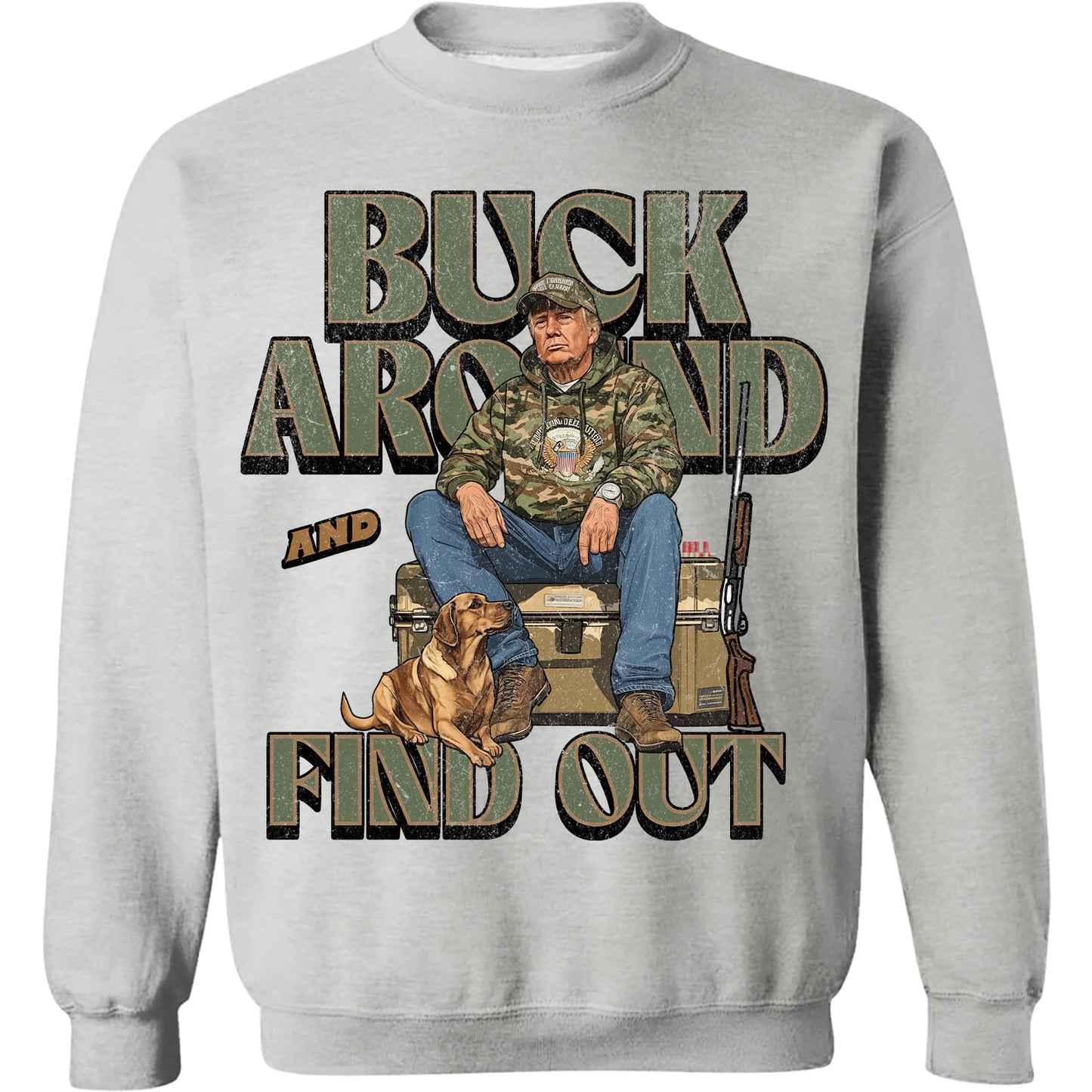 Trump Camo Hunting Shirt, Buck Around and Find Out Republican Outdoorsy Fishing Shirt Bright T1704 - GOP