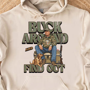 Trump Camo Hunting Shirt, Buck Around and Find Out Republican Outdoorsy Fishing Shirt Bright T1704 - GOP