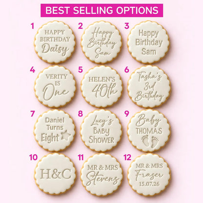 Personalized Cookie Stamp and Cutter, Custom Name Biscuit Embosser, Birthday Baby Christmas Wedding Gift 686752 WFD