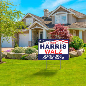 Harris Walz 2024 Yard Sign, Kamala Harris Tim Walz Waltz for President Lawn Sign, Democracy, 18” X 12” Double Sided, Coroplast，with Mental Stake, 1 Pack