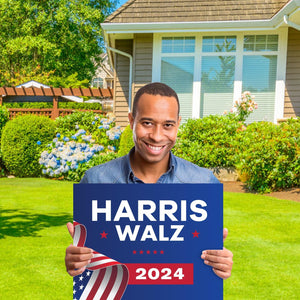 Harris Walz 2024 Harris Walz Yard Sign 17.5" X 13.5" Corrugated Plastic Kamala Harris Tim Waltz 2024 Lawn Sign with Stakes Double Sided Harris for President 2024 Sign (Dark Blue)