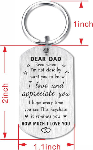 Dad Fathers Day Keychain for Dad - Remember I Love You Dad Gifts, Meaningful Dad Birthday Present from Daughter