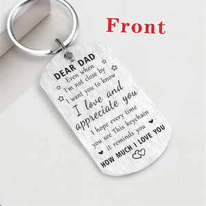 Dad Fathers Day Keychain for Dad - Remember I Love You Dad Gifts, Meaningful Dad Birthday Present from Daughter