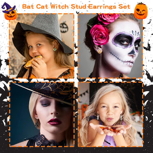 26Pairs Halloween Thanksgiving Fall Christmas Theme Earrings Set Holiday Earrings Halloween Stud Earrings Set Spider Pumpkin Ghost Bat Web Skull Drop Earring Holiday Jewelry Gifts