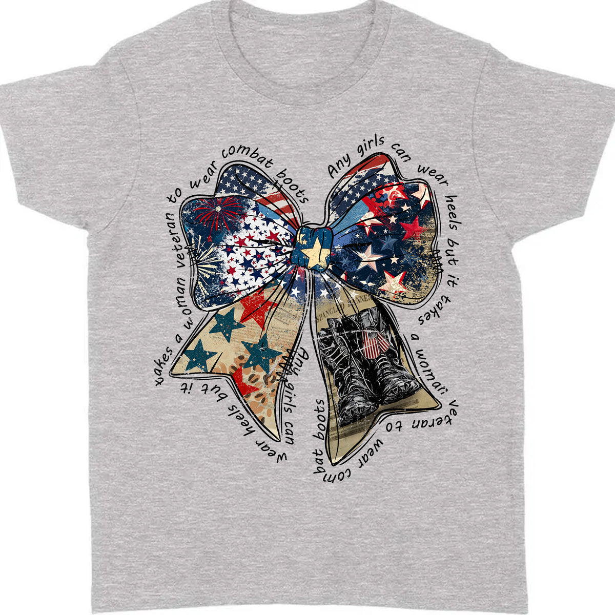 Any Girl Can Wear Heels Shirt | Coquette American T-Shirt | Memorial Coquette Bow Shirt | Fourth of July Shirt | Independence Day Tee 682312