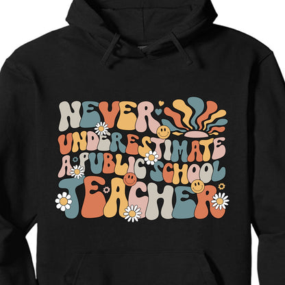 Never Underestimate A Public School Teacher Shirt | Democrat Shirt | Kamala Harris 2024 Shirt Dark T1549 - KH2