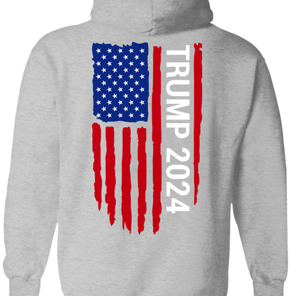 Trump 2024 American Flag Tees | Donald Trump Homage Shirt | Donald Trump Fan Backside Shirt C912 - GOP