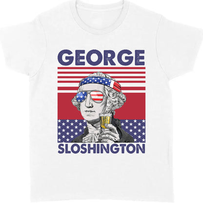 George Sloshington Funny 4th Of July Drinking Shirt Bright T1190