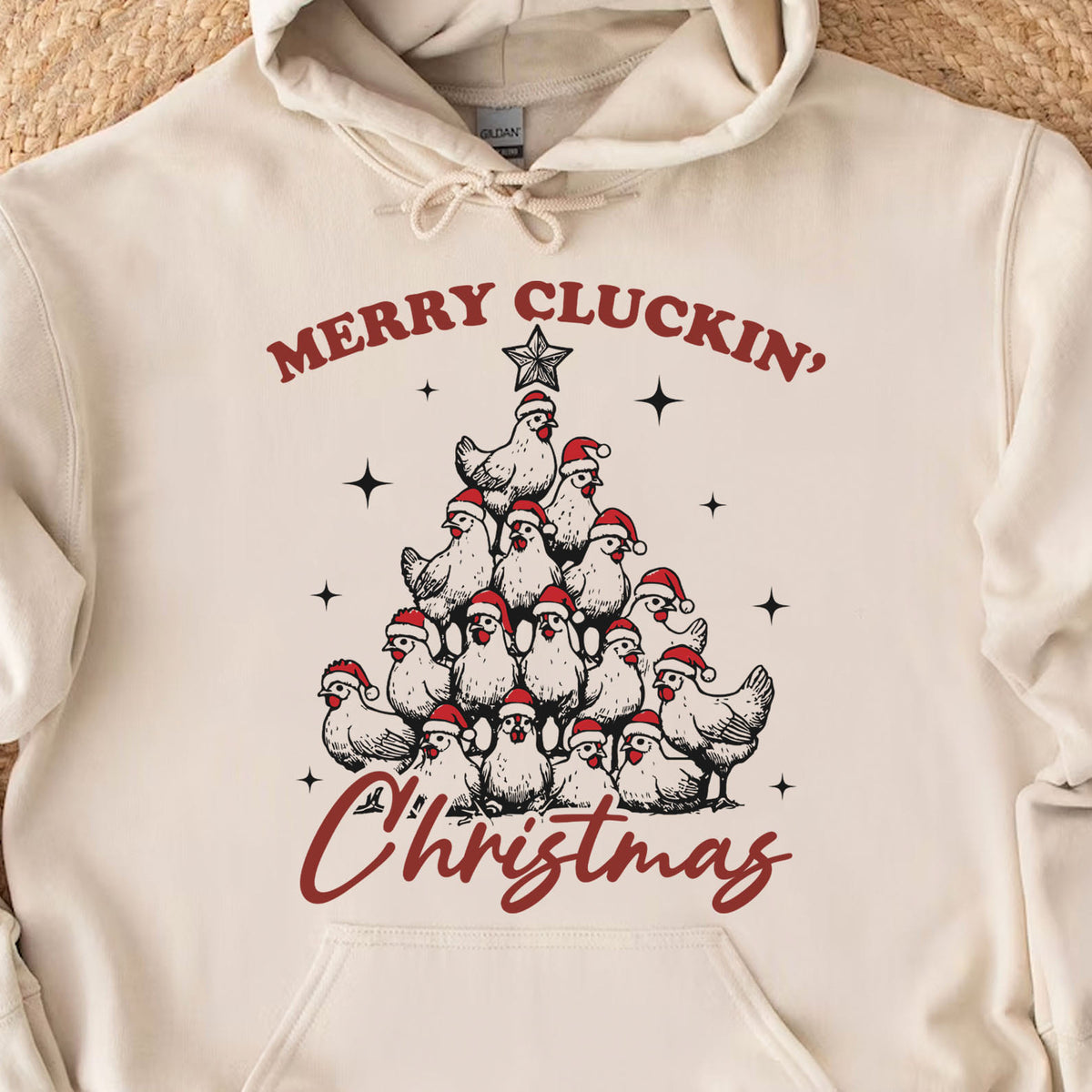 Merry Cluckin' Christmas Shirt, Christmas Farmhouse Sweater, Funny Trendy Merry Christmas Chickens Sweatshirt T1657