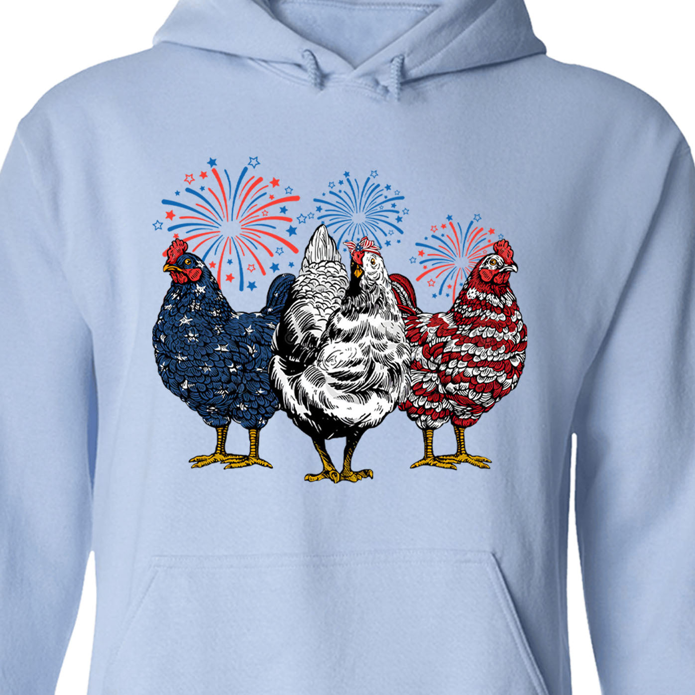 Patriotic USA Chicken Unisex Shirt | Independence Day Shirt | Retro American 4th Of July Shirt Bright C1068
