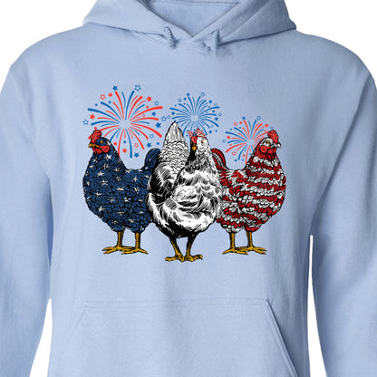 Patriotic USA Chicken Unisex Shirt | Independence Day Shirt | Retro American 4th Of July Shirt Bright C1068