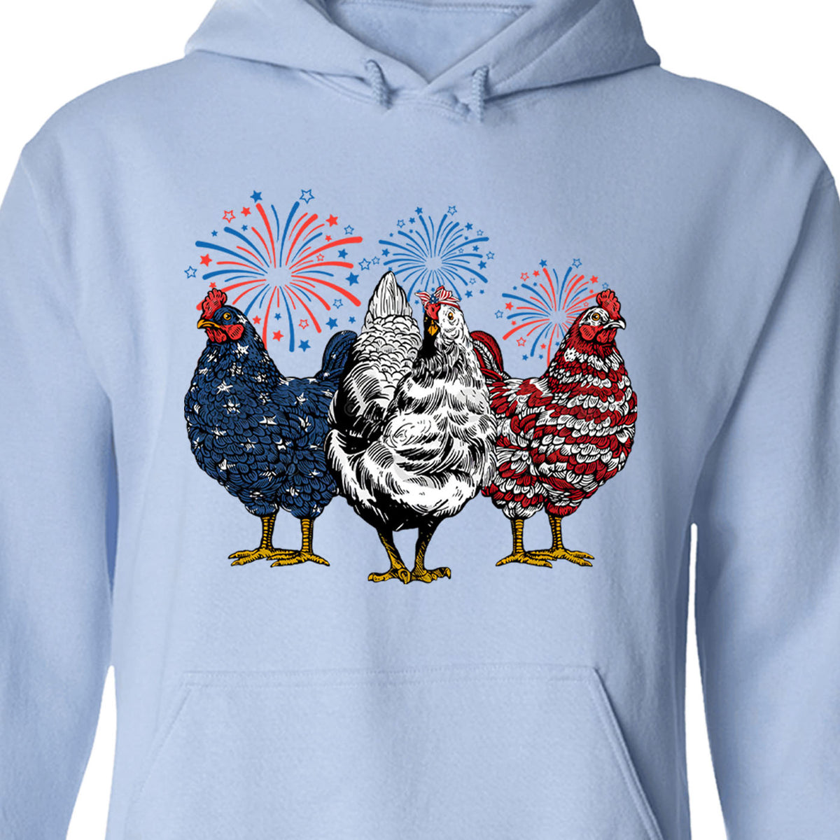 Patriotic USA Chicken Unisex Shirt | Independence Day Shirt | Retro American 4th Of July Shirt Bright C1068