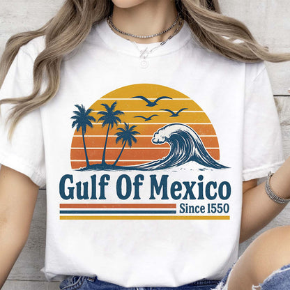 Retro Sunset Gulf Of Mexico Since 1550 Shirt, Mexico Beach Shirt, Anti Gulf Of America Shirt, Political Tee, 8647 Anti Trump 682172