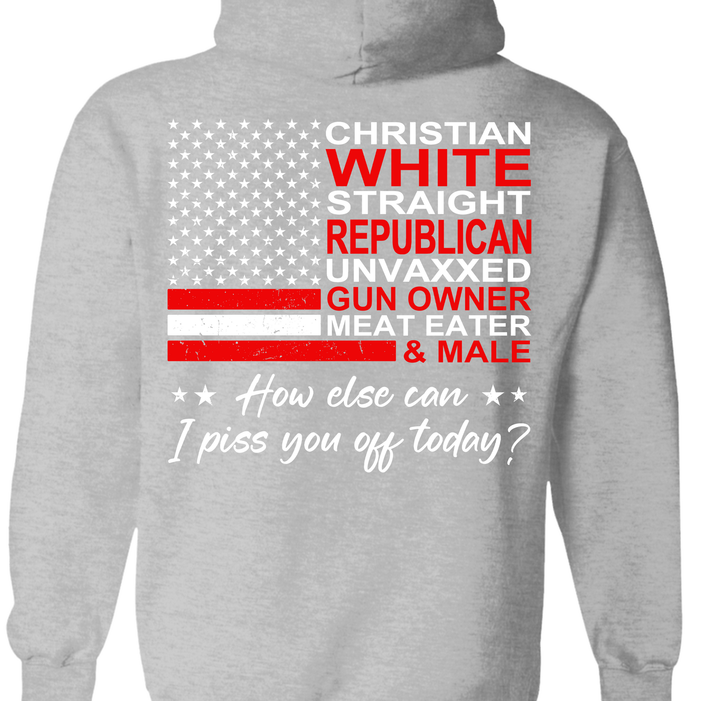 Christian White Straight Republican Shirt | Donald Trump Homage Shirt | Donald Trump Fan Backside Shirt T939 - GOP
