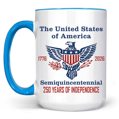 250 Years of Independence Mug | Happy 250th Birthday USA Mug | America 250th Anniversary White Mug Accent Mug 682595