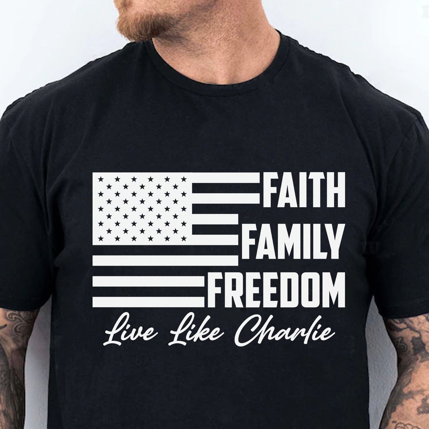 Live Like Charlie Faith Family Freedom Shirt | Justice Charlie Kirk Memorial Shirt 683011