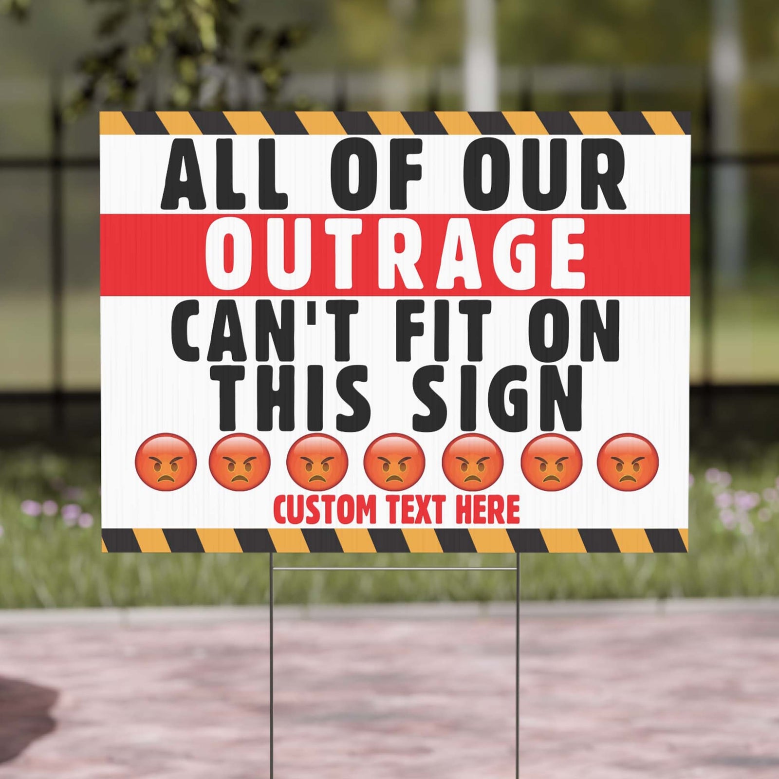 All Our Outrage Can't Fit On This Sign – Personalized 8647 Anti Trump Yard Sign, Custom Protest Display 682196