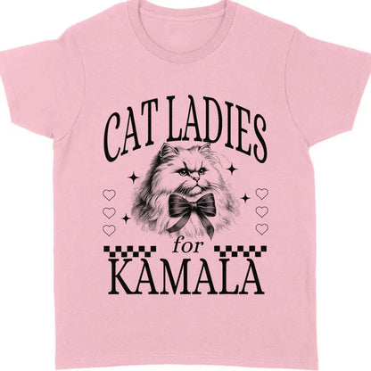 Cat Ladies For Kamala Shirt | Kamala Harris 2024 Shirt | Democrat Shirt Bright T1238 - KH2