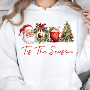 Tis The Season Shirt, Retro Santa Claus Sweater, Water Color Santa Claus Sweatshirt T1638