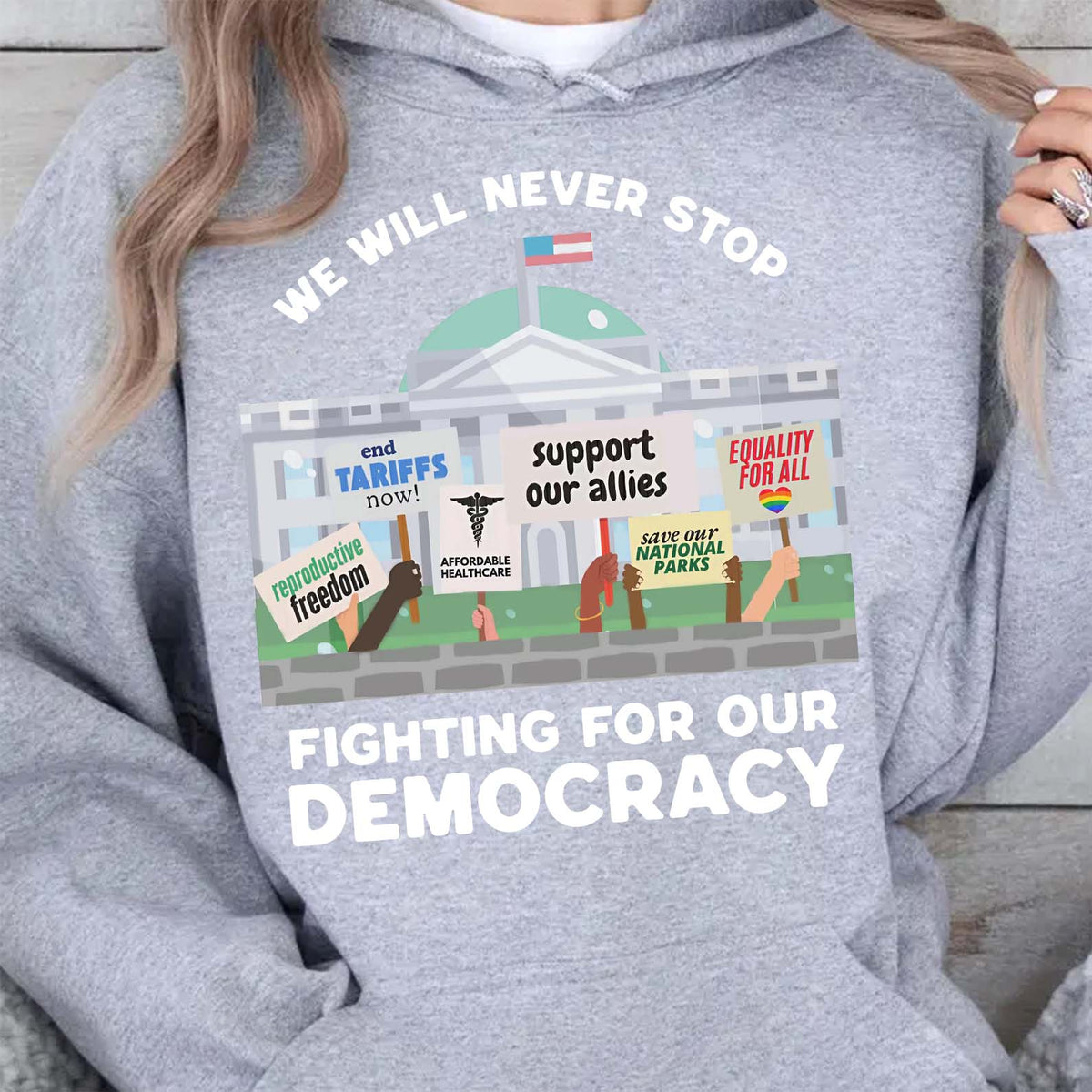 We Will Never Stop Fighting Shirt – 8647 Anti Trump And Resist MAGA Shirt, Political Activism Dark Shirt 682220