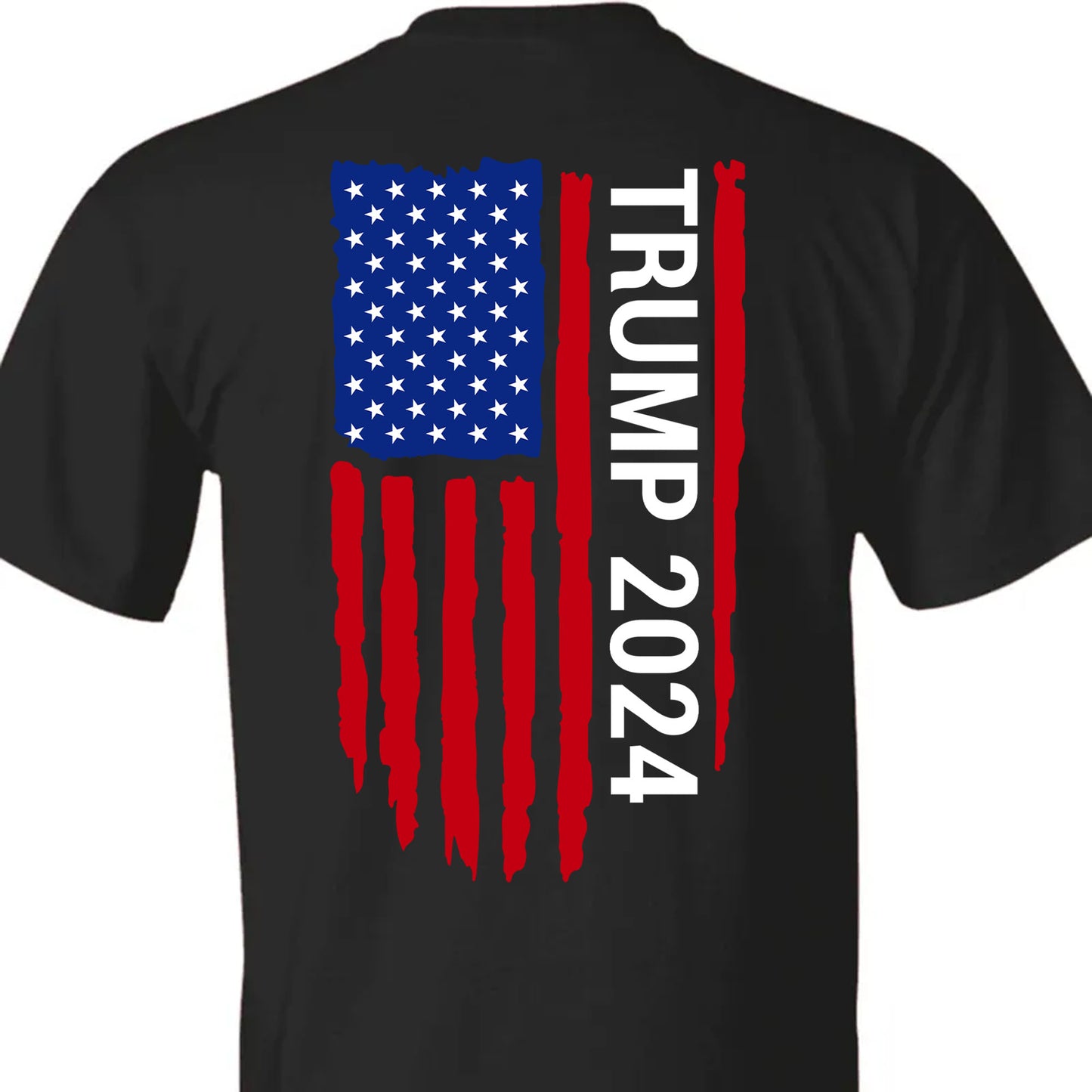 Trump 2024 American Flag Tees | Donald Trump Homage Shirt | Donald Trump Fan Backside Shirt C912 - GOP