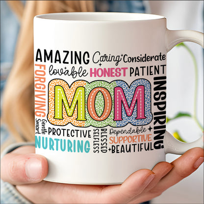 Inspirational Mom Mug - Retro Mom Life Mug, Blessed Mama Quote Gift for Mother's Day, Strong Mom Life Drinkware 682153