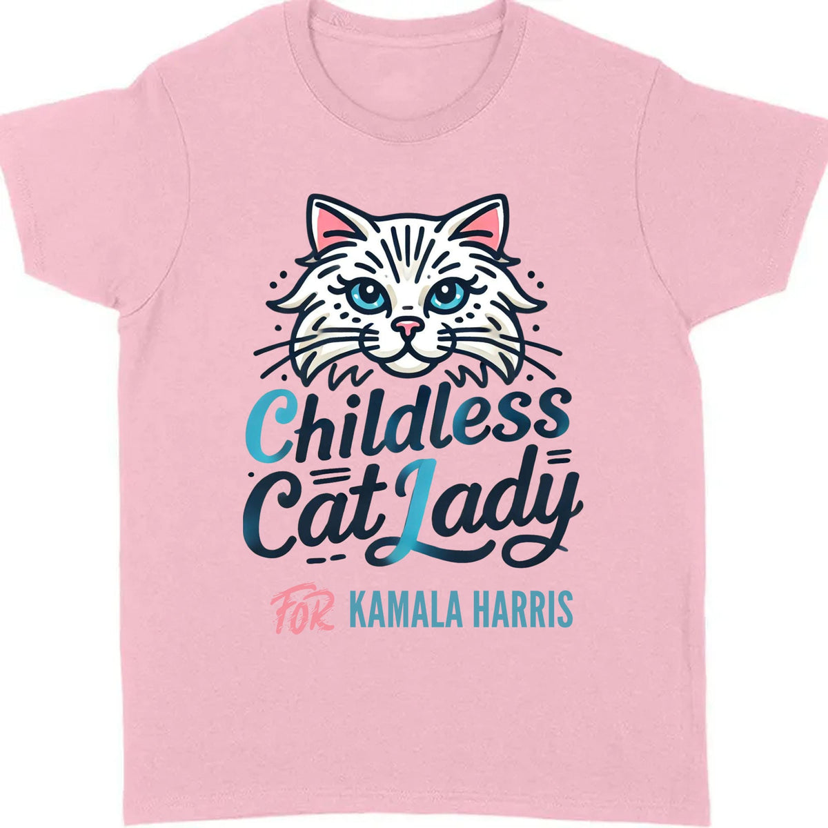 Childless Cat Lady For Kamala Shirt | Kamala Harris 2024 Shirt | Democrat Shirt Bright T1415 - KH2