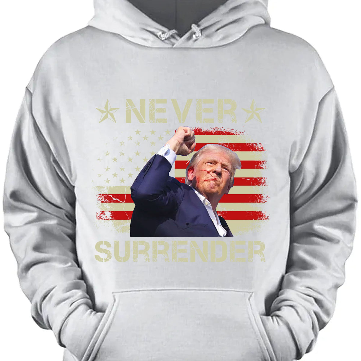 Never Surrender | Trump Fight 2024 Shirt Pennsylvania Rally | Trump Supporters Shirt Dark T1157 - GOP