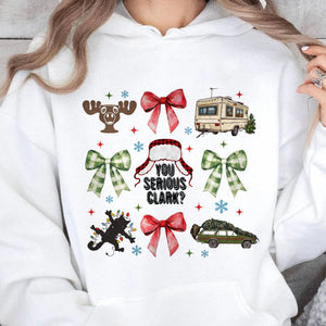 Christmas Coquette Bow Shirt, Retro Christmas Sweater, Funny Xmas Holiday Sweatshirt T1656