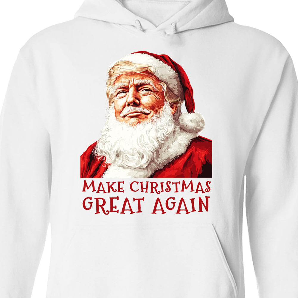 Make Christmas Great Again Sweatshirt, Funny Santa Claus Trump Sweatshirt, Trump Supporters 2024 Ugly Sweatshirt T1681 - GOP