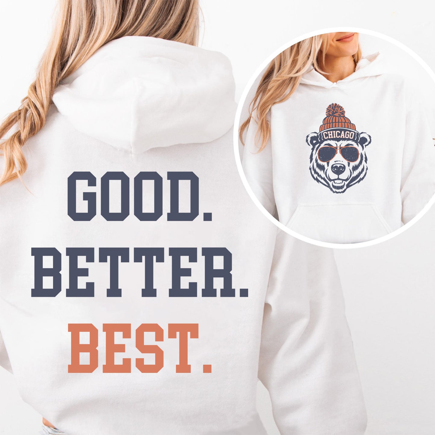 Chicago Football Sweatshirt, Trendy Chicago Football Fan Gifts, Chicago Football Game Day Front & Back Shirt 684144