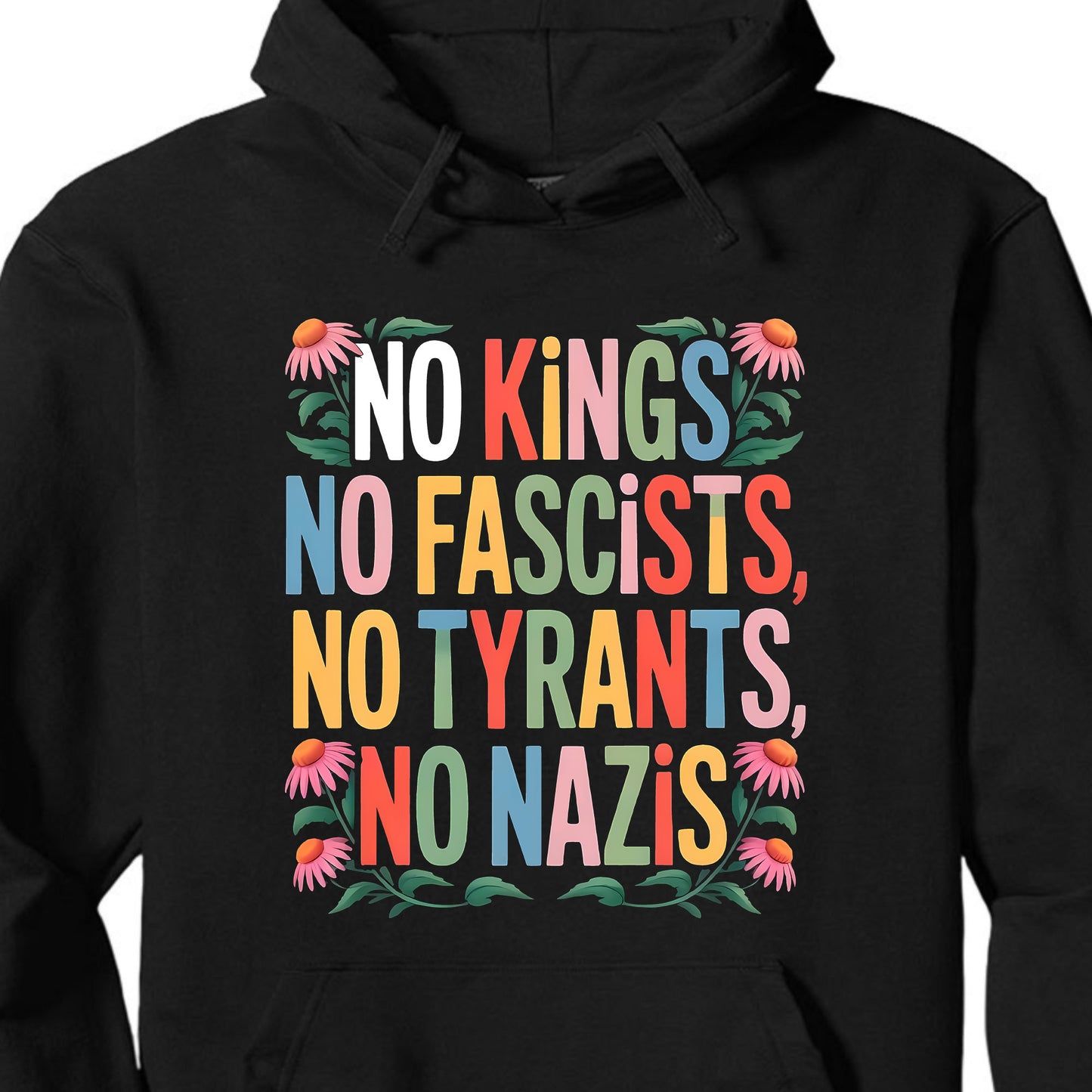 No Kings No Fascists No Tyrants No Nazis Shirt, Anti Trump Protest Tee, Anti Republican Dark Shirt 682477