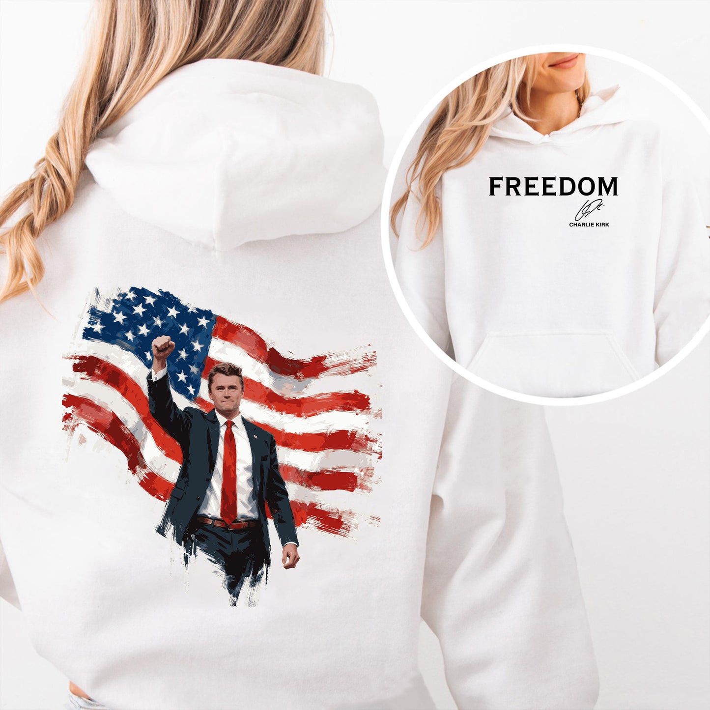 Freedom Charlie Kirk Shirt | Rest In Peace Charlie Kirk Hoodie | Justice Charlie Kirk Memorial Front & Back Shirt 683012
