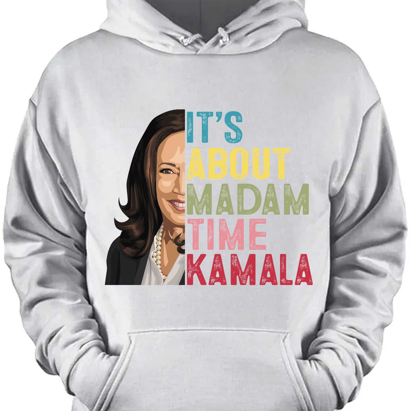 Kamala Harris President 2024 Shirt, It's About Madam Time Kamala Shirt, Vintage Democrats Kamala Shirt, Kamala Harris 2024 Shirt, Democrat Shirt Dark T1372 - KH2