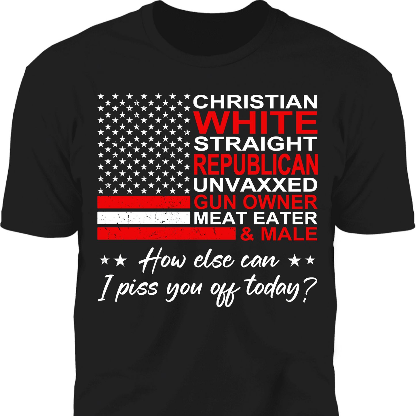 Christian White Straight Republican Shirt | Donald Trump Homage Shirt | Donald Trump Fan Front Shirt T939 - GOP
