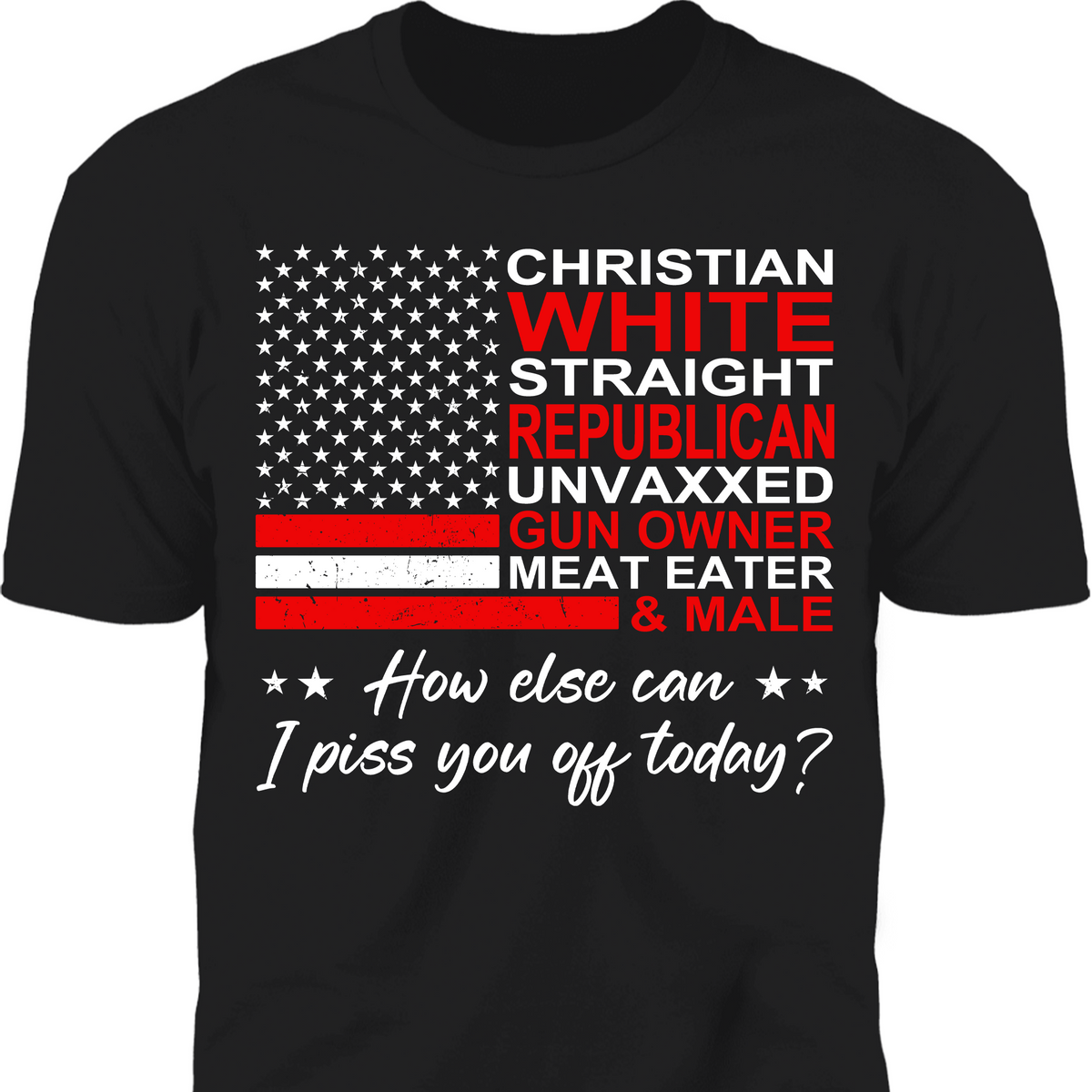 Christian White Straight Republican Shirt | Donald Trump Homage Shirt | Donald Trump Fan Front Shirt T939 - GOP