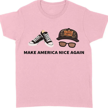 Make America Nice Again Harris Walz Shirt | Kamala Harris 2024 Shirt | Democrat Shirt Bright T1406 - KH2