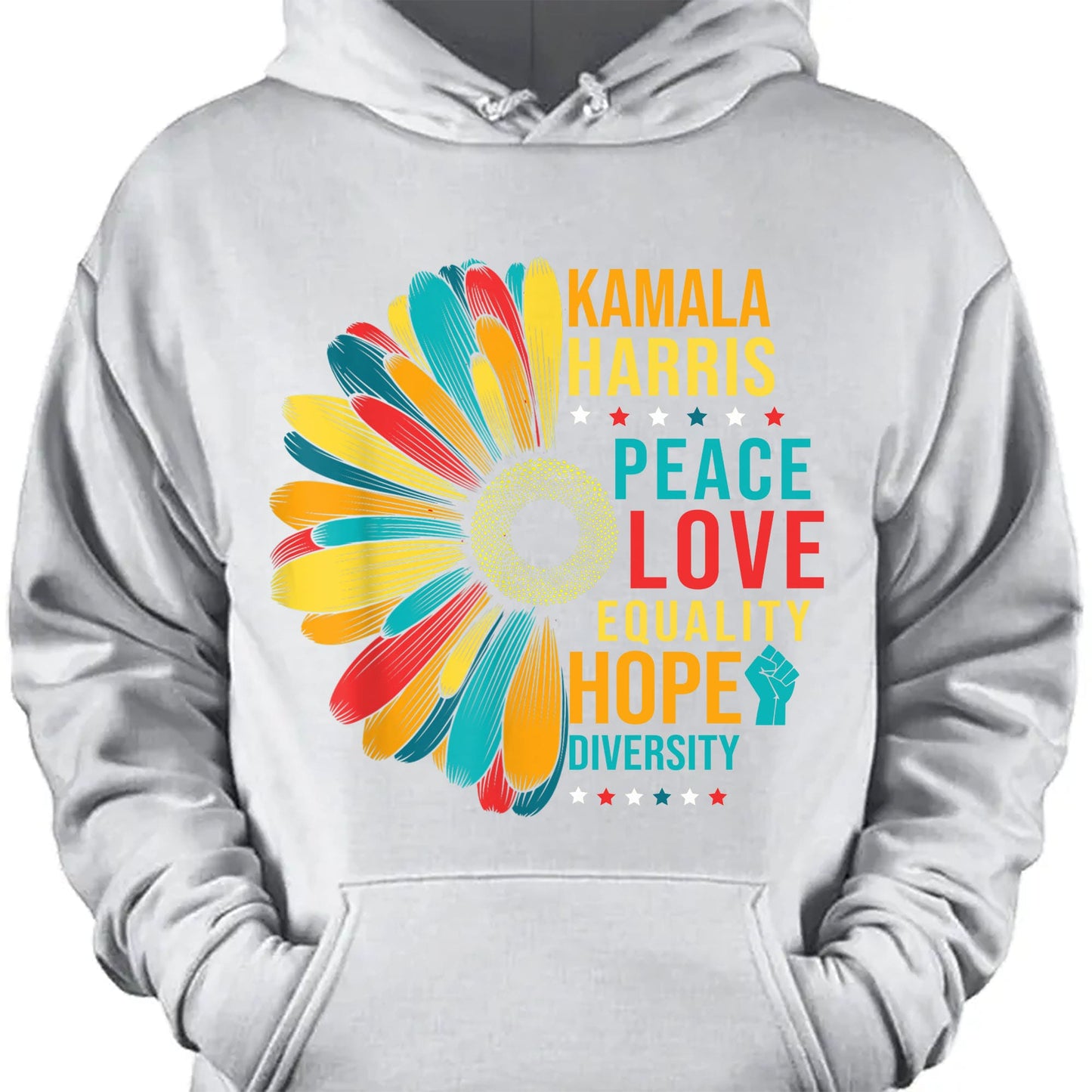 Kamala Harris Peace Love Equality Hope Diversity, Womens Power, Madam President, Kamala Harris 2024 Shirt, Democrat Shirt Dark T1370 - KH2