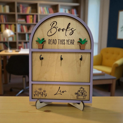 Personalized Books I Read This Year Counter, Custom Books Read Tracker, Book Lovers Gift, Bookshelf Decor, Book Ends, Gift for Readers