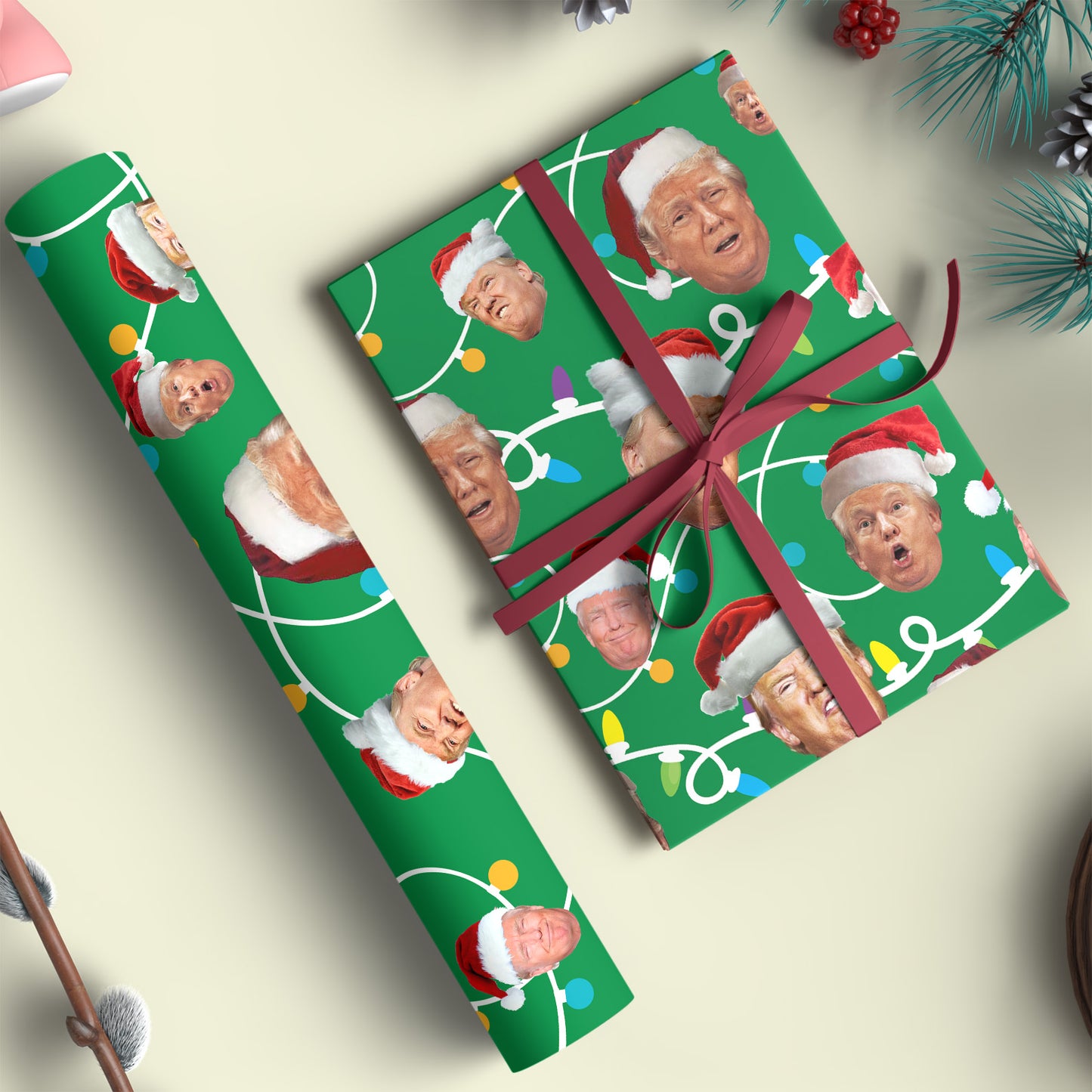 Funny Trump Face Ugly Wrapping Paper, Funny Trump Wrapping Paper, Trump 2024, Republican Gift 681763 - GOP