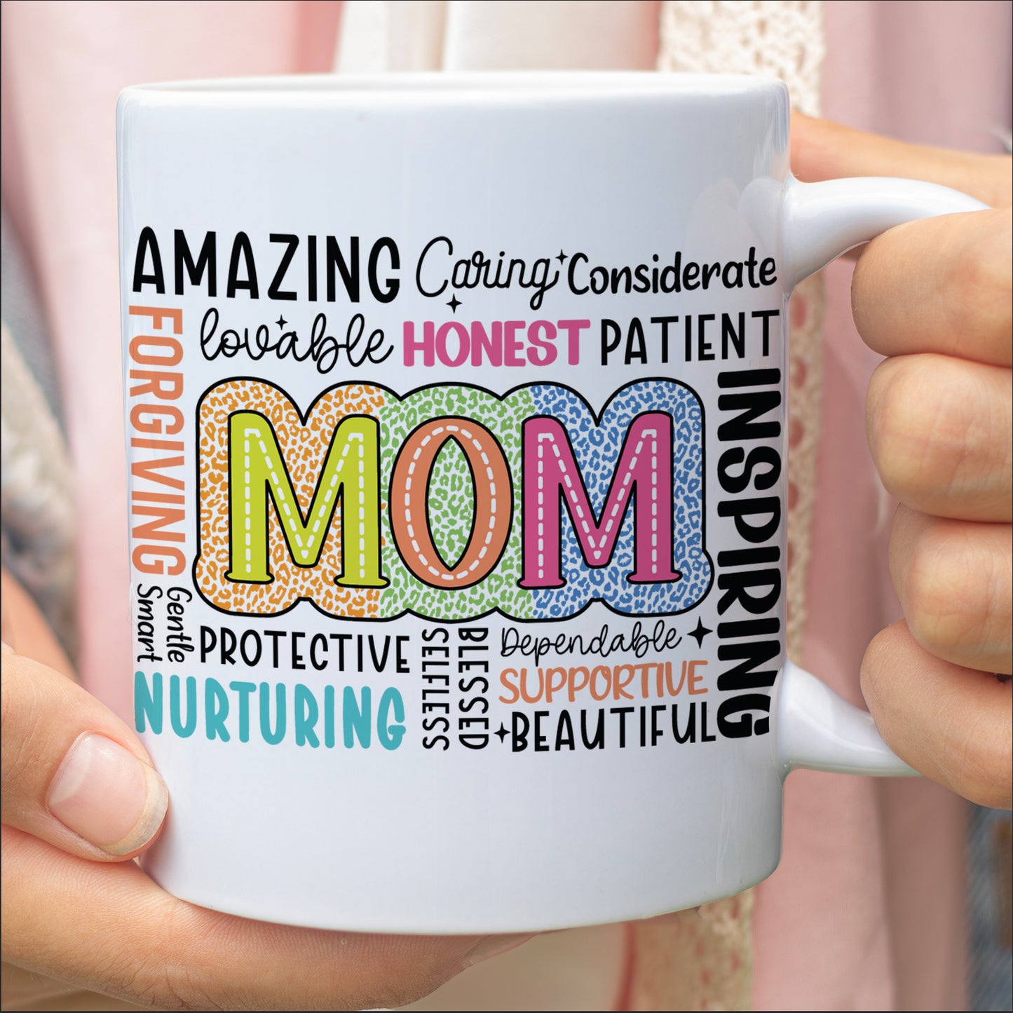 Inspirational Mom Mug - Retro Mom Life Mug, Blessed Mama Quote Gift for Mother's Day, Strong Mom Life Drinkware 682153