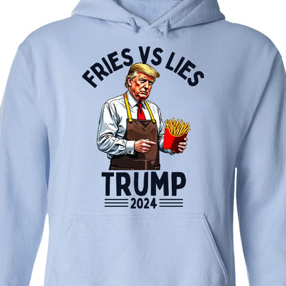 Trump Fries vs Lies Sweatshirt, Trump Presidential Trump McDonald Sweatshirt, Trump Supporters 2024 Ugly Sweatshirt T1683 - GOP