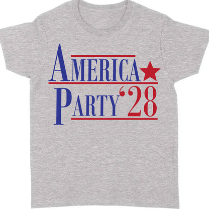 America Party 2028 Shirt | Elon Musk New Anti Trump Anti MAGA Anti Democrat Shirt | Political Funny Satire USA T-Shirt 682584