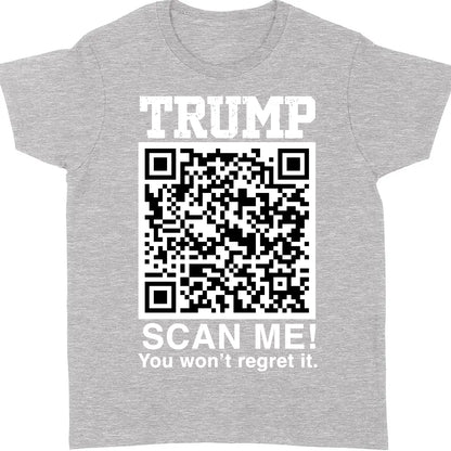 QR President Trump Dance Shirt, Scan Me You Won't Regret, Funny Qr Scan me, 45/47 Trump Dancing Code Shirt Dark 681887 - GOP