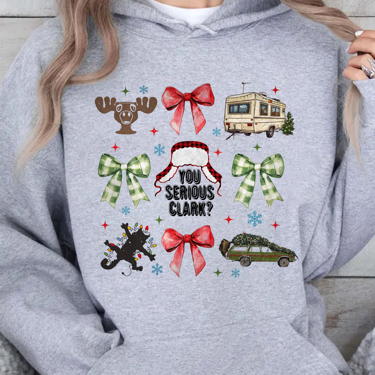 Christmas Coquette Bow Shirt, Retro Christmas Sweater, Funny Xmas Holiday Sweatshirt T1656