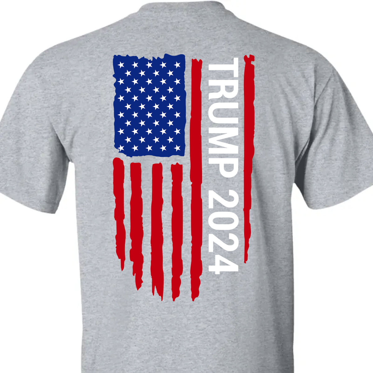 Trump 2024 American Flag Tees | Donald Trump Homage Shirt | Donald Trump Fan Backside Shirt C912 - GOP