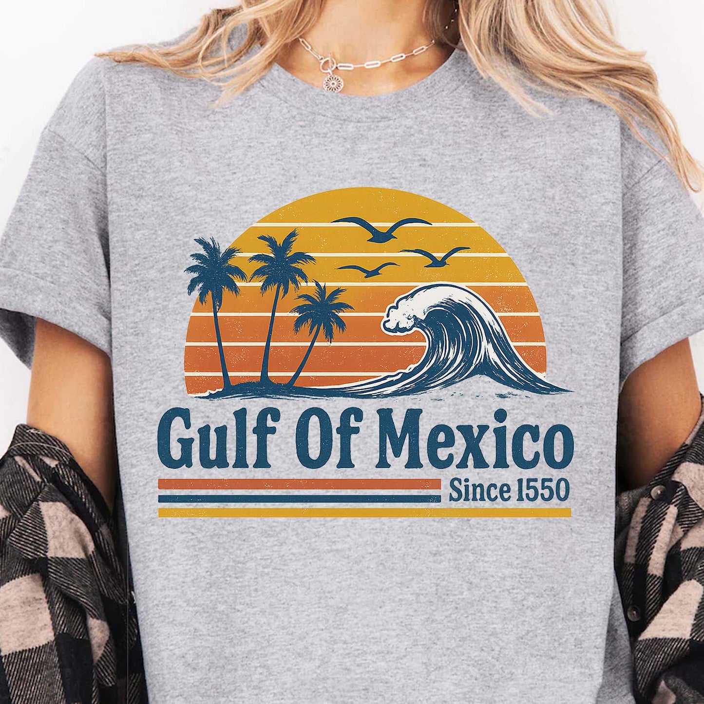 Retro Sunset Gulf Of Mexico Since 1550 Shirt, Mexico Beach Shirt, Anti Gulf Of America Shirt, Political Tee, 8647 Anti Trump 682172