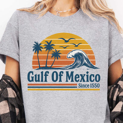 Retro Sunset Gulf Of Mexico Since 1550 Shirt, Mexico Beach Shirt, Anti Gulf Of America Shirt, Political Tee, 8647 Anti Trump 682172